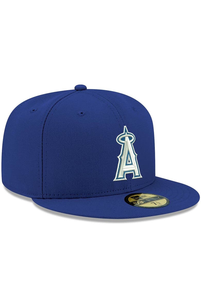 New Era Men's New Era Royal Los Angeles Angels White Logo 59FIFTY Fitted Hat, Alternate, color, 