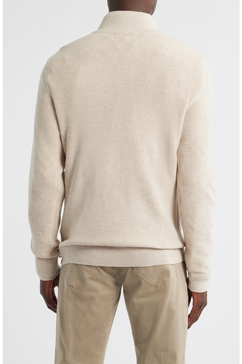 Cotton & Cashmere Quarter Zip Sweater, Alternate, color, IVORY SAND HEATHER