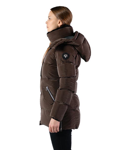 Woodpecker Bumnester 3/4 Length Quilted Coat In Brown