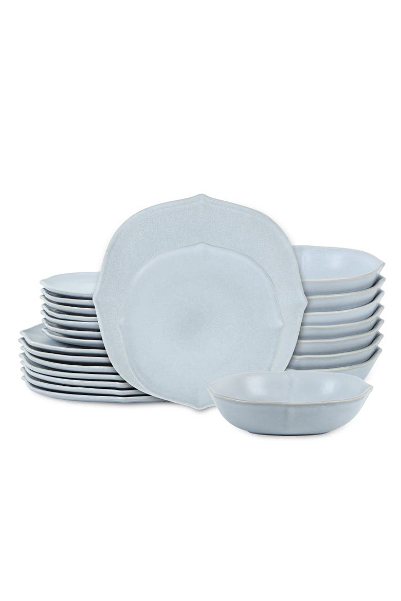 Baskerville Stoneware 24-Piece Dinnerware Set, Main, color, Light Blue