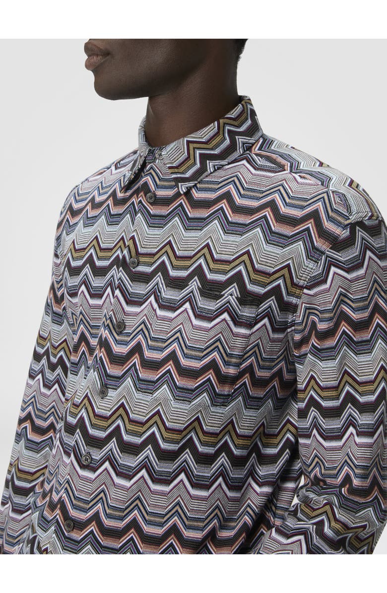 Missoni Long Sleeve Shirt With Geometric Zigzag, Alternate, color, Multicoloured