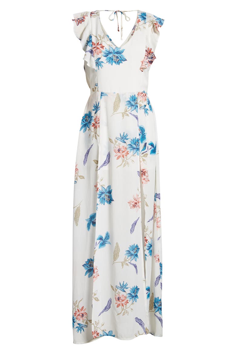 Floral Maxi Dress, Alternate, color, WHITE