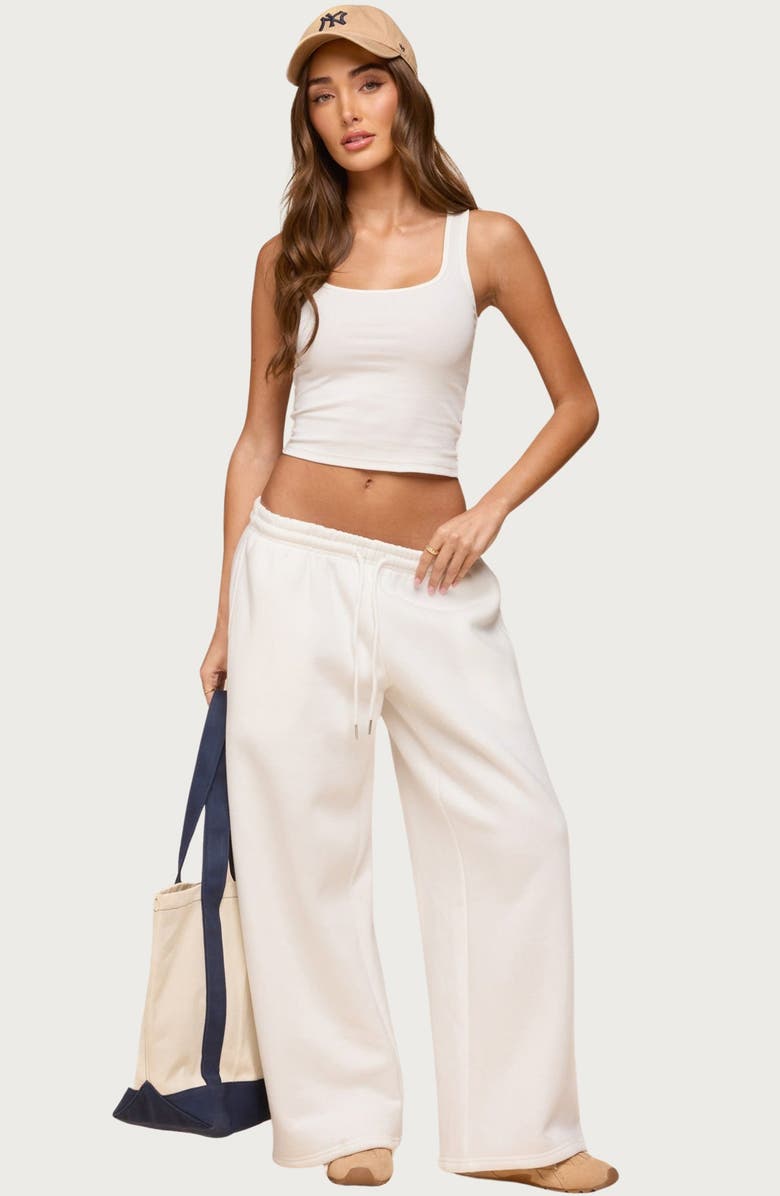 EDIKTED Linda Rib Scoop Neck Tank, Alternate, color, White
