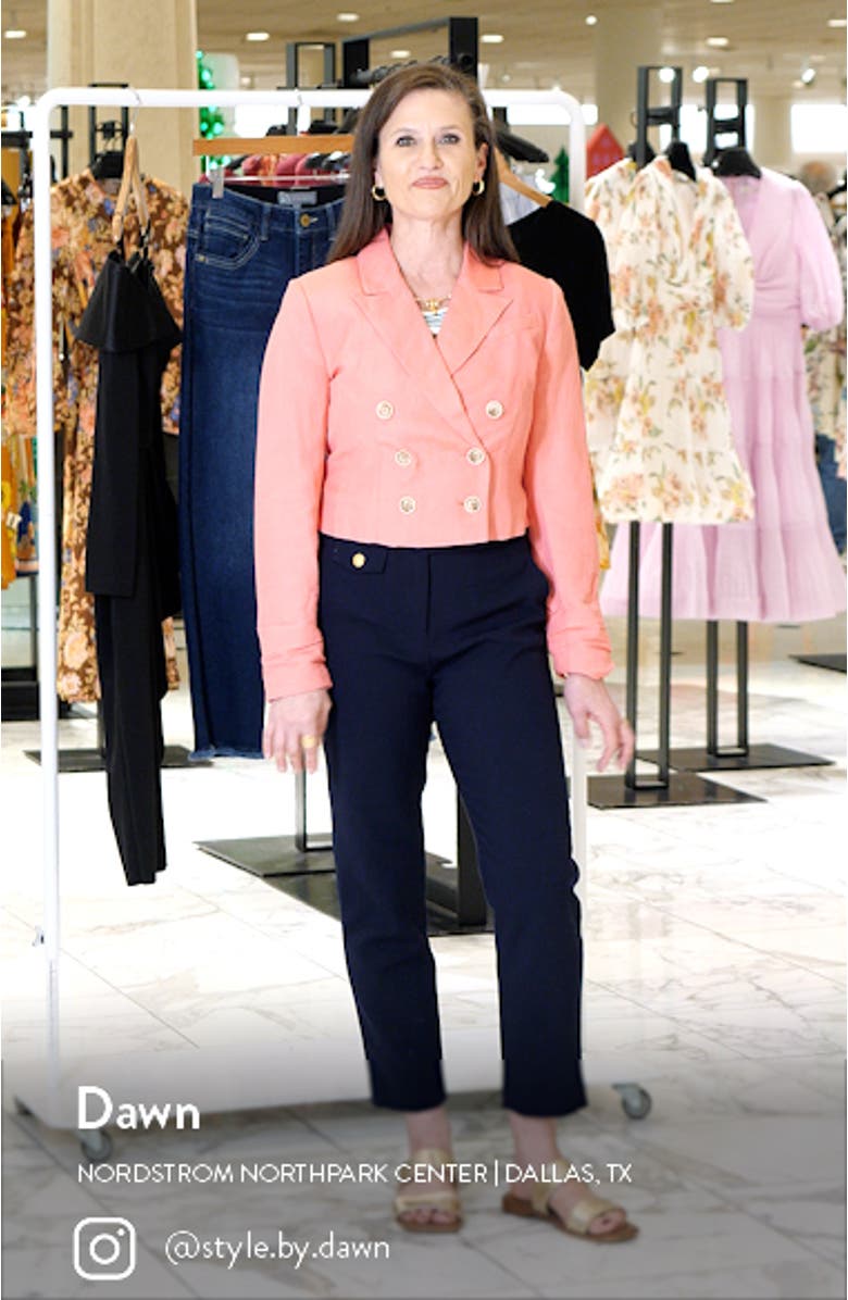 Eclipse Linen Blend Double Breasted Blazer, sales video thumbnail