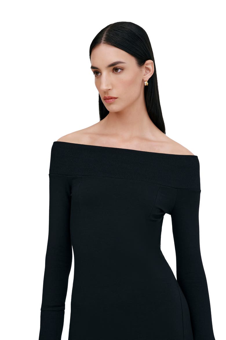 Tilly Off the Shoulder Long Sleeve Maxi Dress, Alternate, color, BLACK