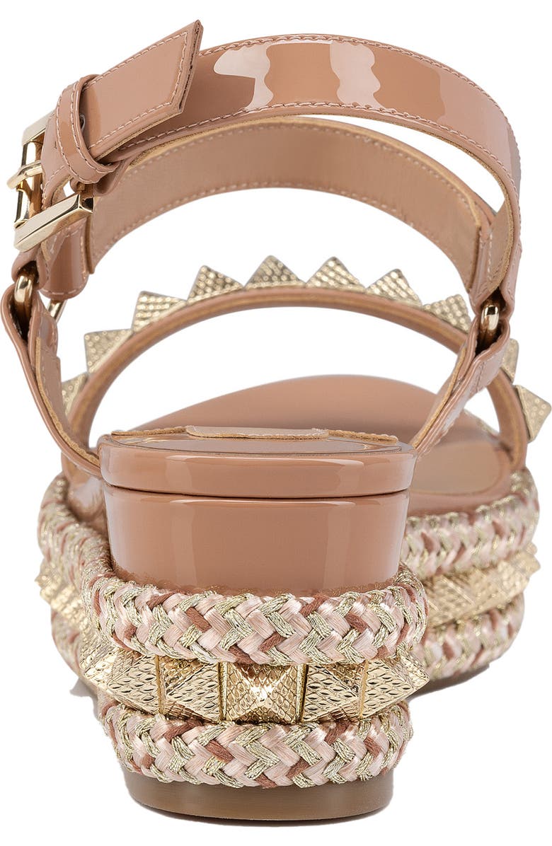 Christian Louboutin Pyraclou Glitter Espadrille Wedge Sandal, Alternate, color, N295 Blush/Lin Blush