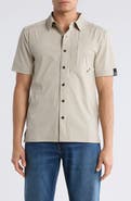 CARBON + CRAFT Water Resistant Technical Short Sleeve Button-Up Shirt