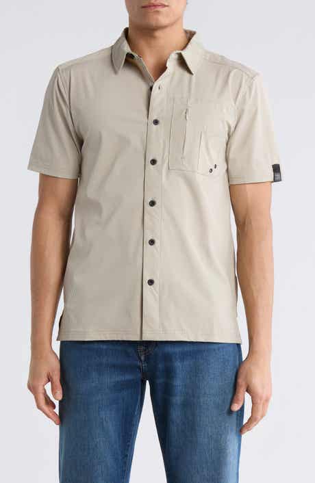CARBON + CRAFT Water Resistant Technical Short Sleeve Button-Up Shirt
