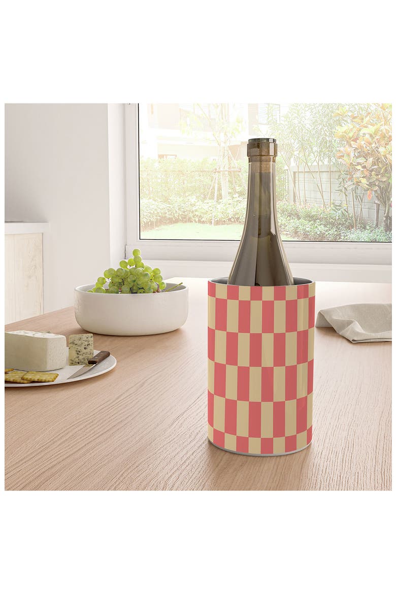 Retro Co. Check Pattern Stainless Steel Wine Chiller, Alternate, color, ORANGE