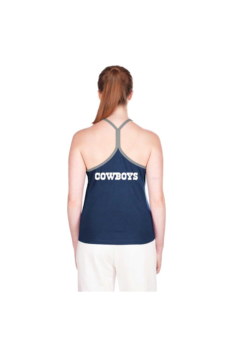 Women's New Era Navy Dallas Cowboys Ribbed Racerback Tank Top, Alternate, color, Navy