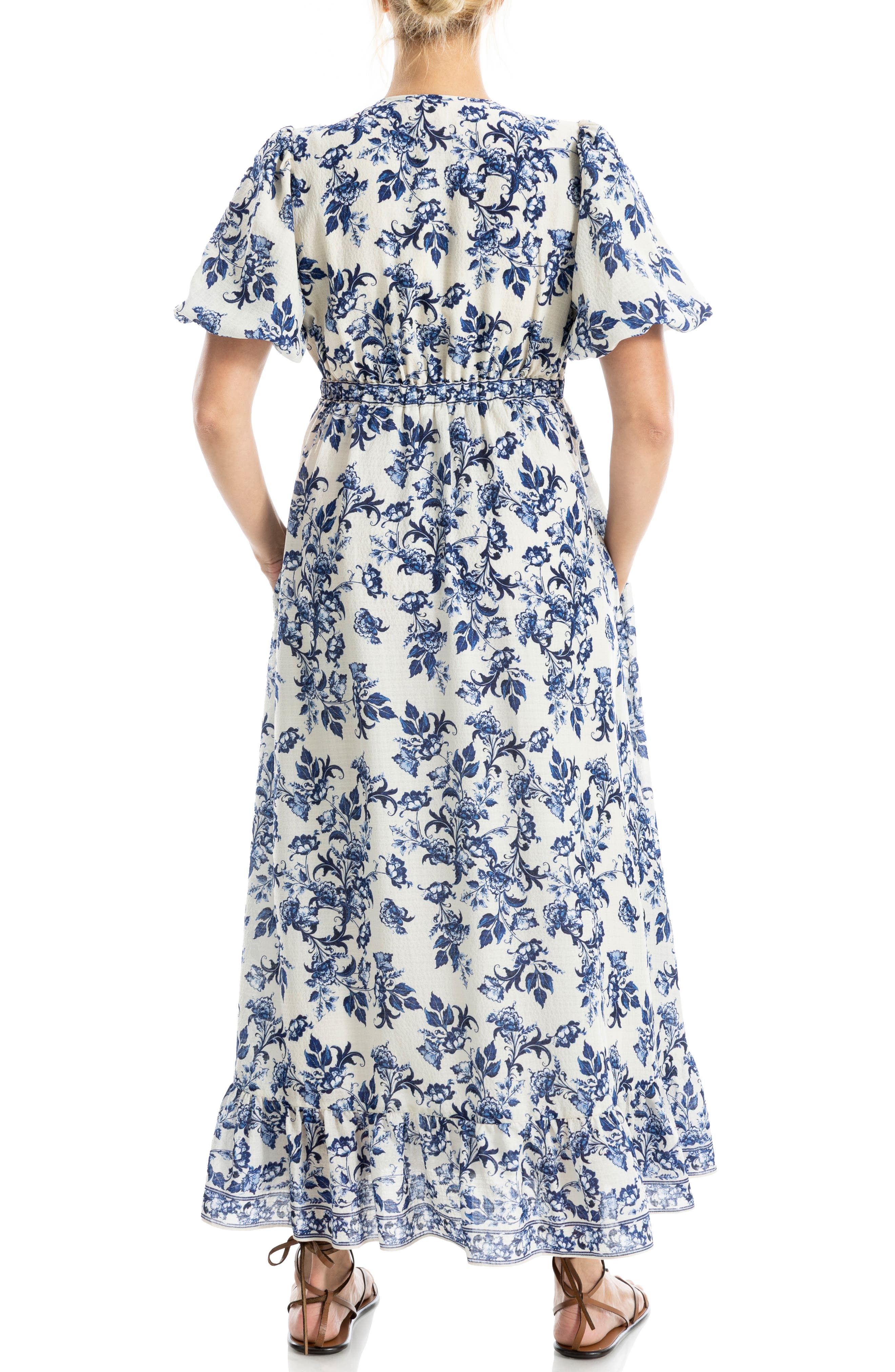 Flutter Sleeve Empire Waist Maxi Dress - image 4