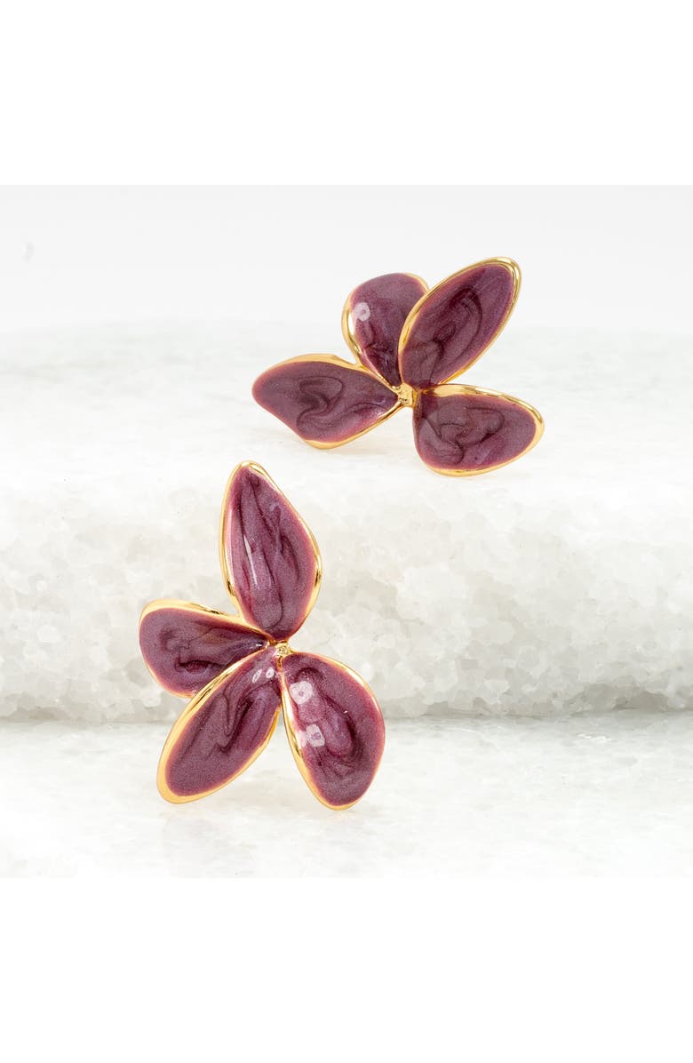 Starfish Project Poised Petal Earrings in Plum, Main, color, Purple