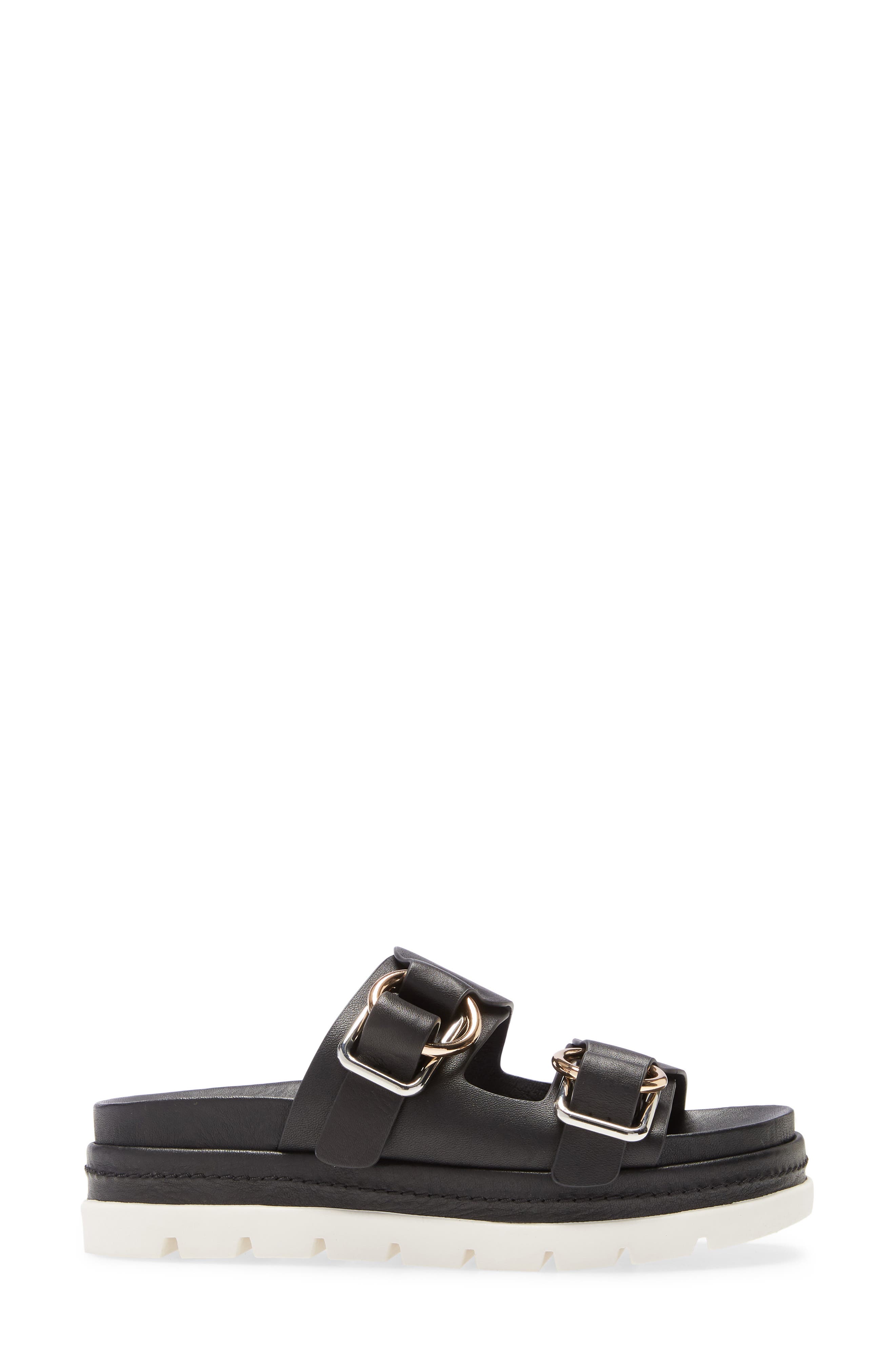 Baha Slide Sandal, Alternate, color, BLACK LEATHER