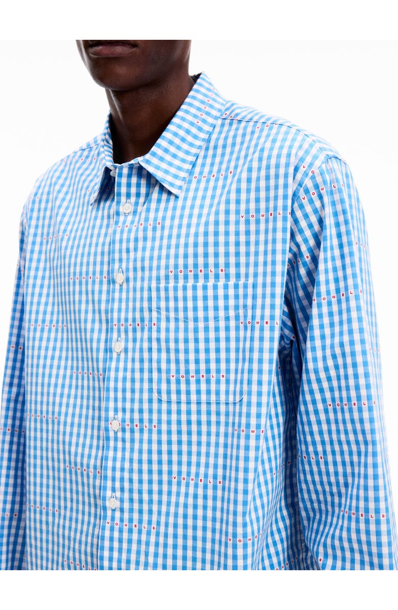 vowels Micro Plaid Shirt, Alternate, color, Blue