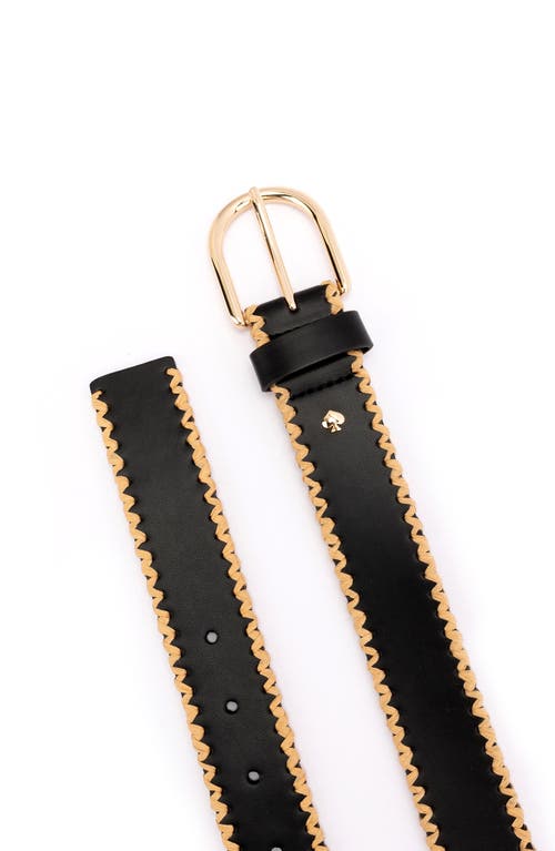 Kate Spade New York Straw Edge Leather Belt