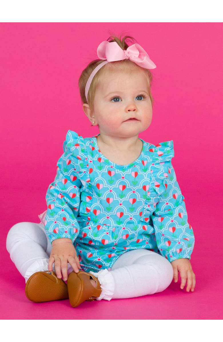 RuffleButts Baby/Toddler Girls Long Sleeve Waterfall Knit Bubble Romper, Alternate, color,