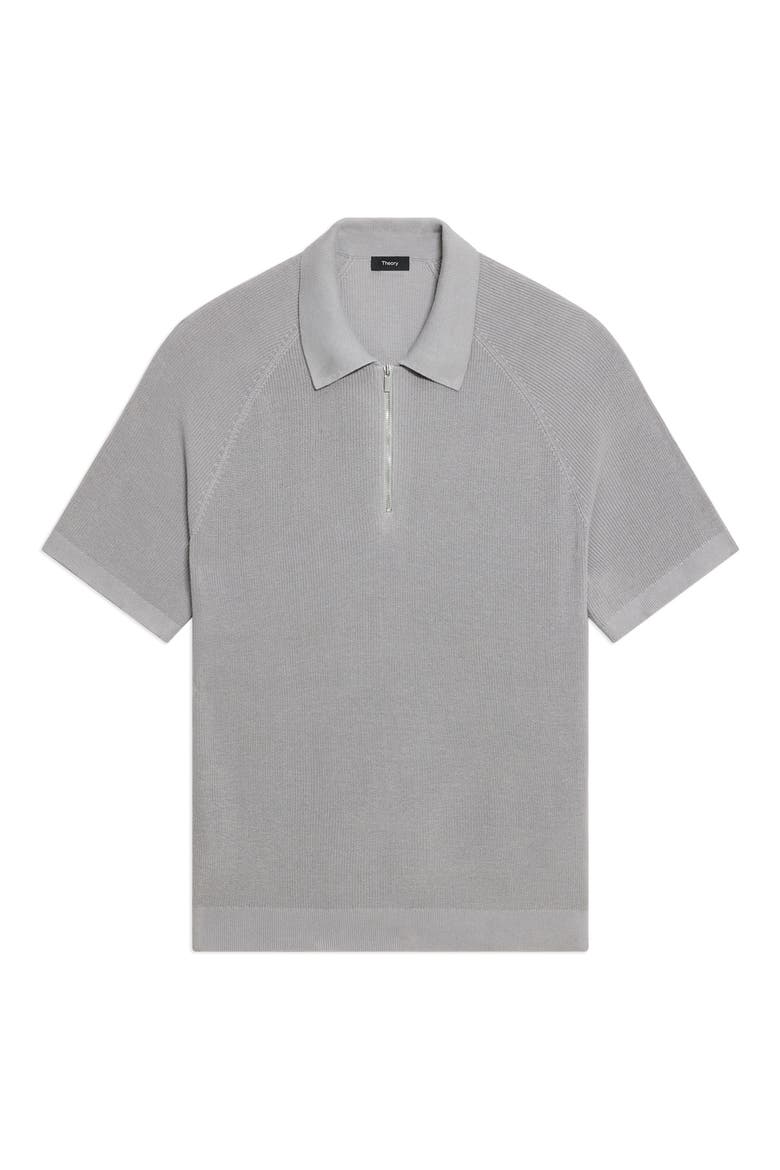 Tactile Cotton Quarter Zip Polo, Alternate, color, NEW DARK VAPOR