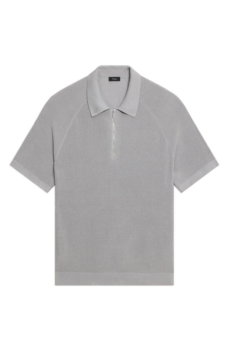 Theory Tactile Cotton Quarter Zip Polo, Alternate, color, New Dark Vapor