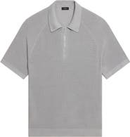 Theory Tactile Cotton Quarter Zip Polo