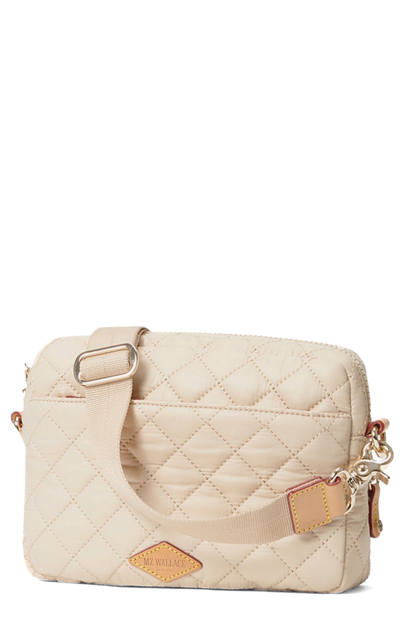 MZ Wallace Small Metro Quilted Nylon Camera Bag, Main, color, Buff