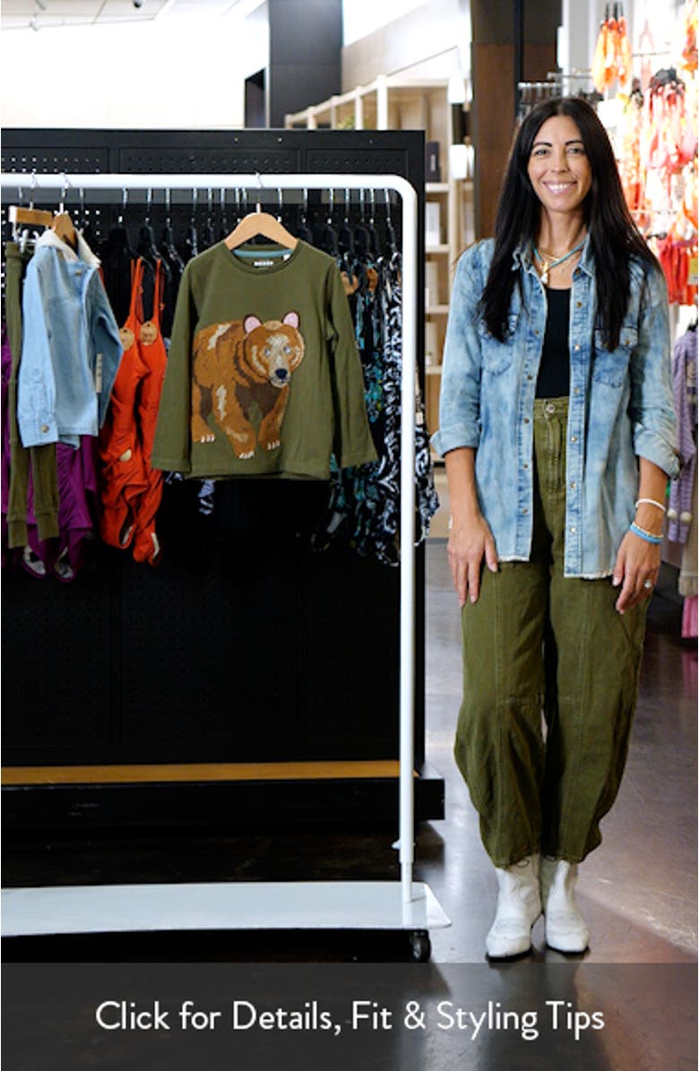 Kids' Bear Embroidered Cotton Graphic T-Shirt, sales video thumbnail