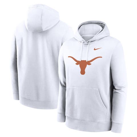 Men's Nike White Texas Longhorns Primetime Evergreen Club Fleece Pullover Hoodie