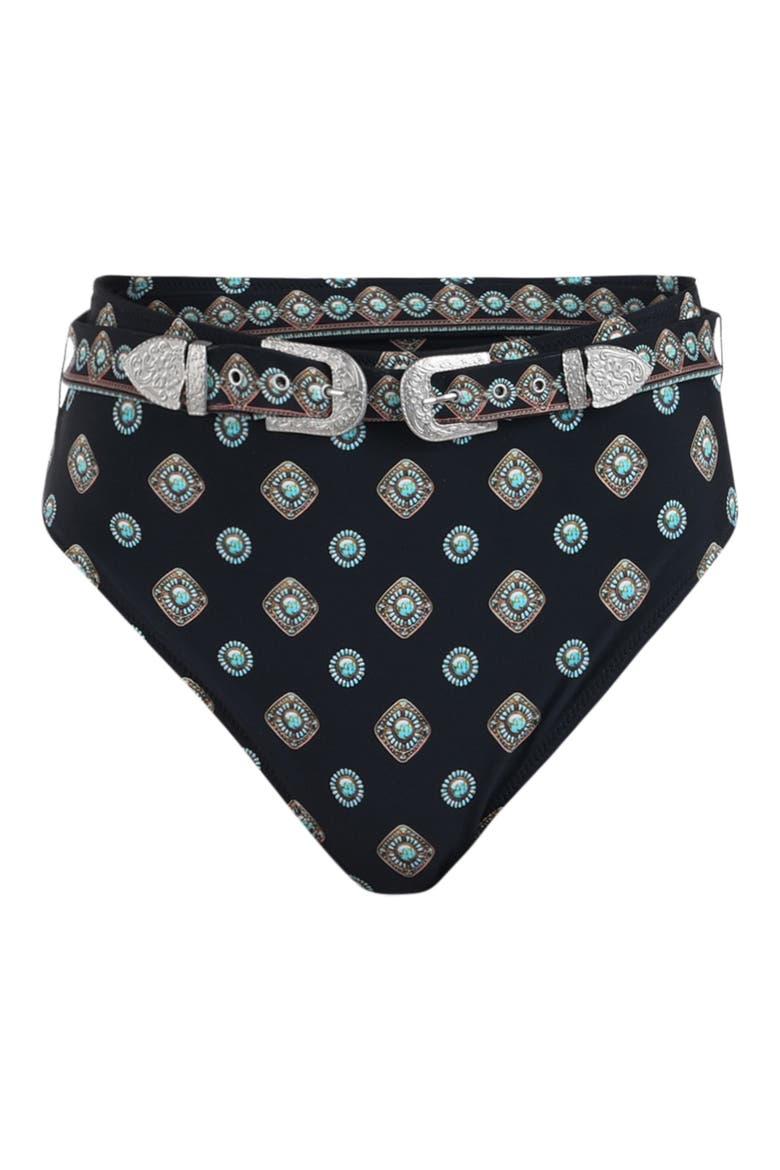 Vanessa Southwestern Bikini Bottoms, Alternate, color, BLACK