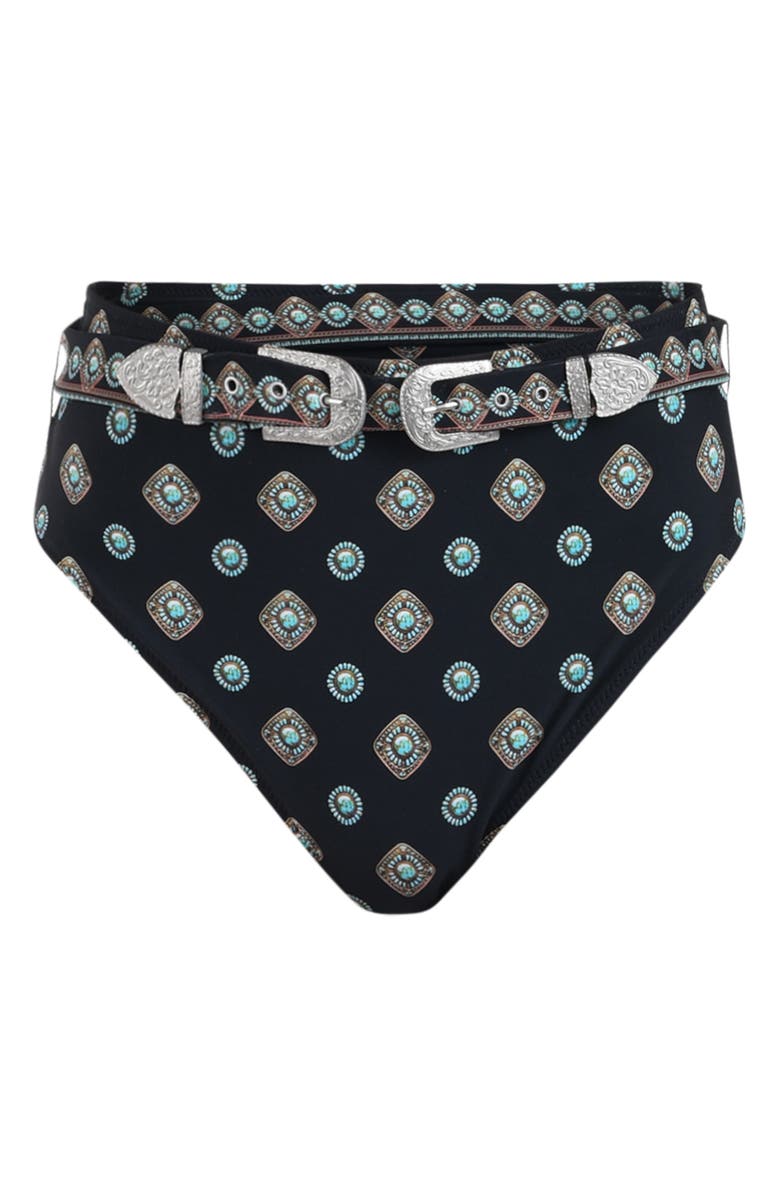 L'AGENCE Vanessa Southwestern Bikini Bottoms, Alternate, color, Black