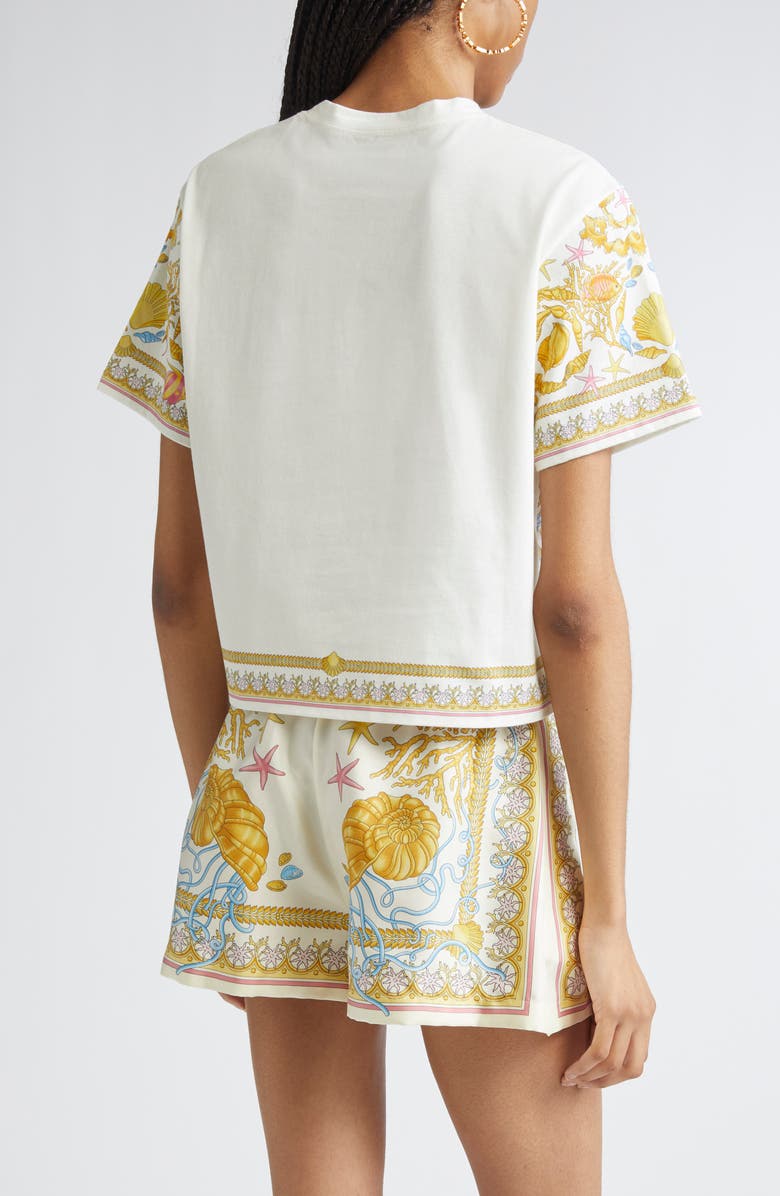 Versace Barocco Underwater Cotton T-Shirt, Alternate, color, Eggshell Multicolor