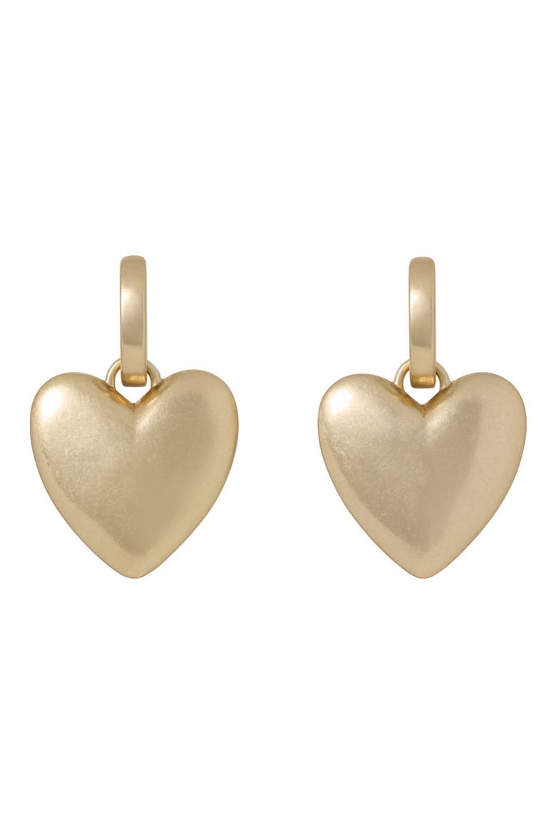 Heart Token Drop Earrings, Main, color, RUSSIAN GOLD