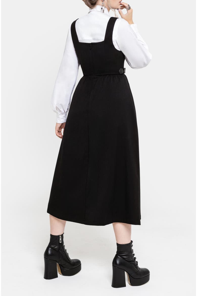 Nightingale Pinafore Midi Dress, Alternate, color, Black