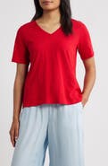 Eileen Fisher Easy V-Neck Organic Cotton T-Shirt