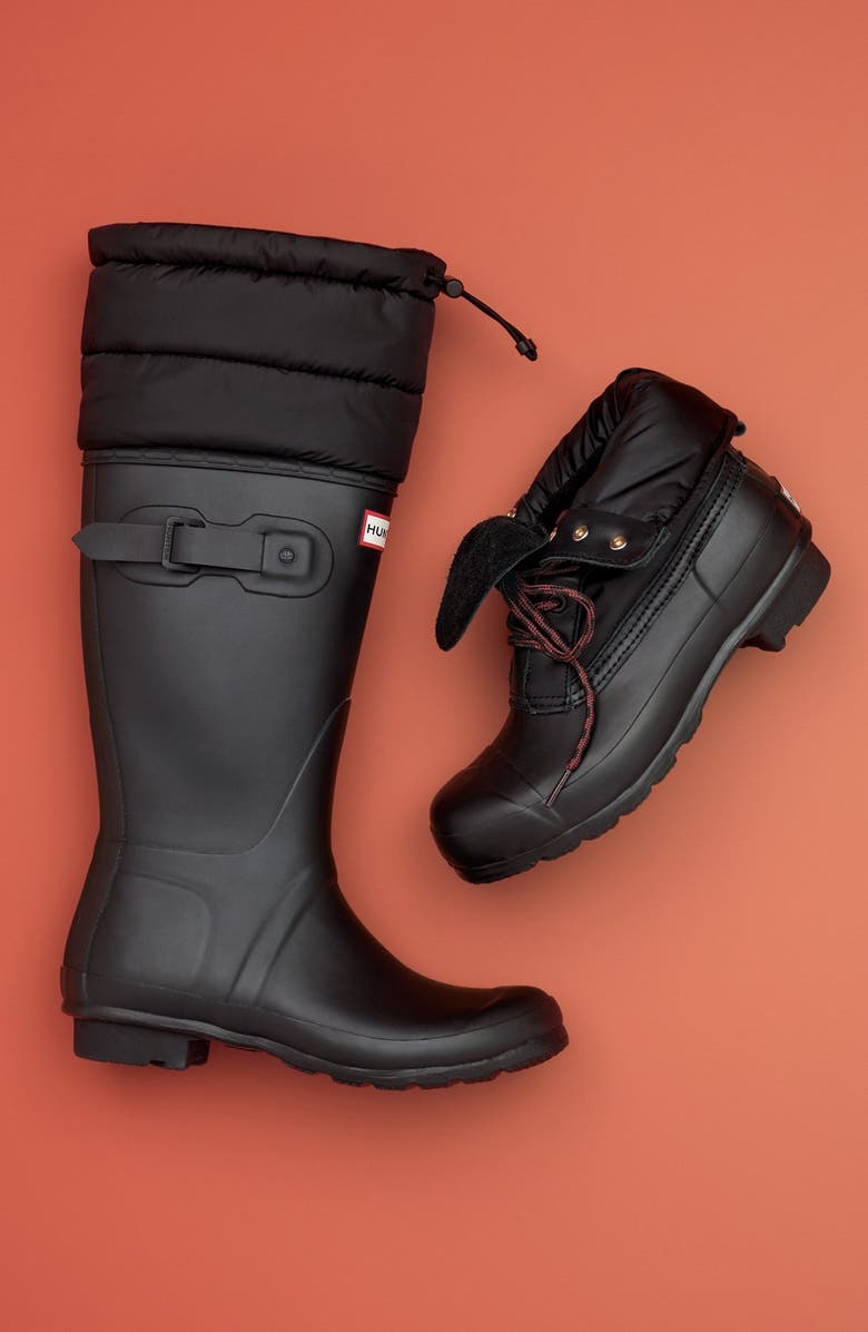 Hunter 'Original Short' Quilted Lace-Up Boot, Alternate, color,