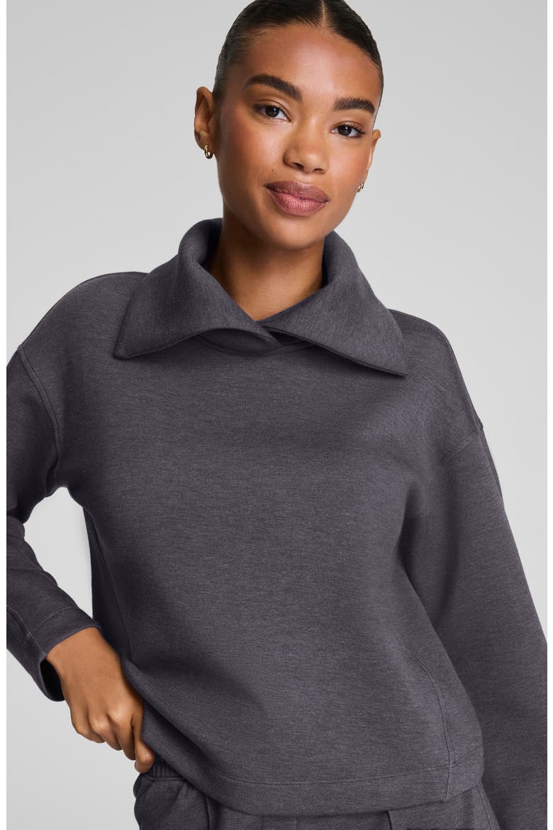 AirEssentials Brushed Collar Sweatshirt, Alternate, color, HEATHER STORM