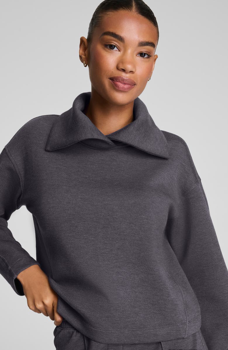 SPANX<sup>®</sup> AirEssentials Brushed Collar Sweatshirt, Alternate, color, Heather Storm