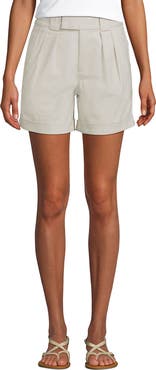 Lands' End Chino High Rise Pleated 7" Shorts