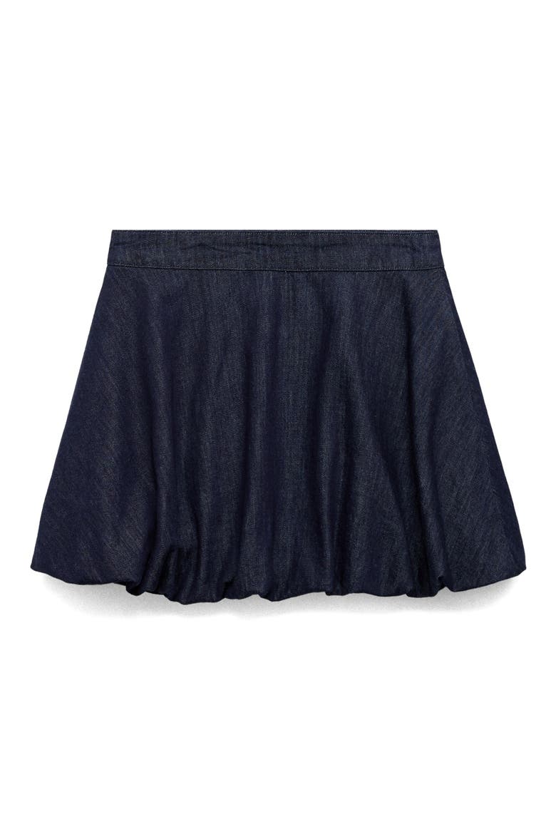 Bubble Hem Denim Miniskirt, Alternate, color, OPEN BLUE