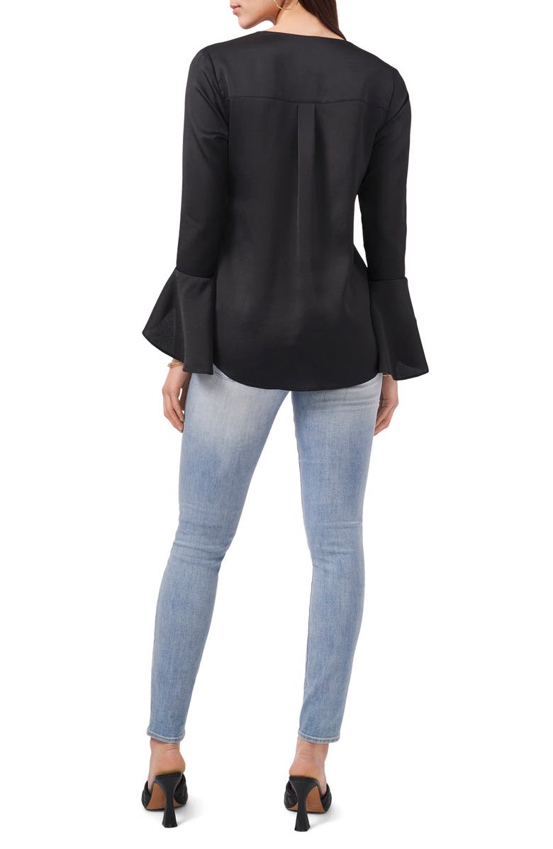 Vince Camuto Bell Sleeve Satin Blouse, Alternate, color, 