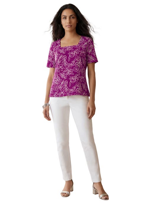 Stretch Cotton Square Neck Tee