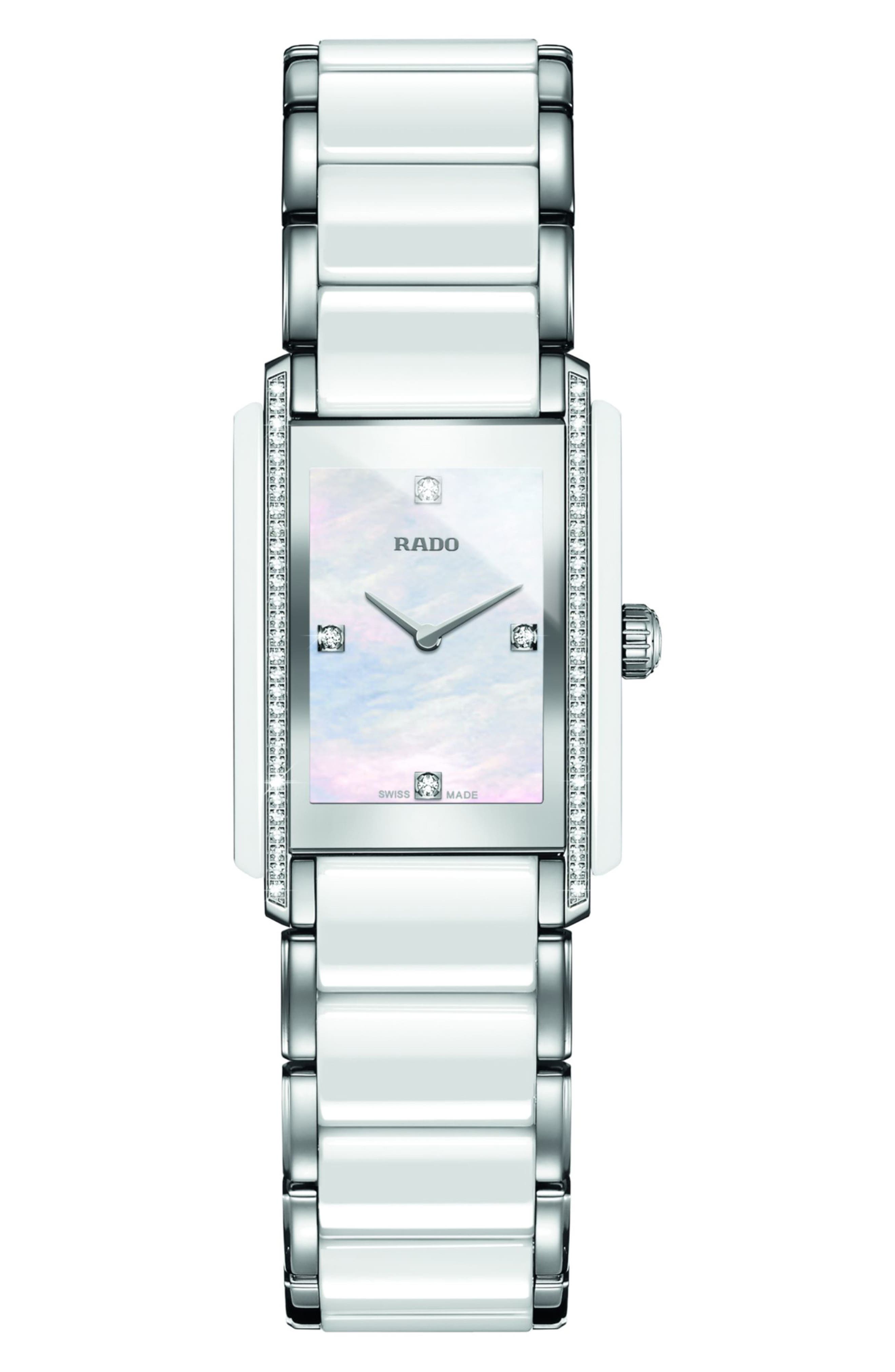 RADO Women's Integral Mother of Pearl & Diamond Bracelet Watch, 22.7mm