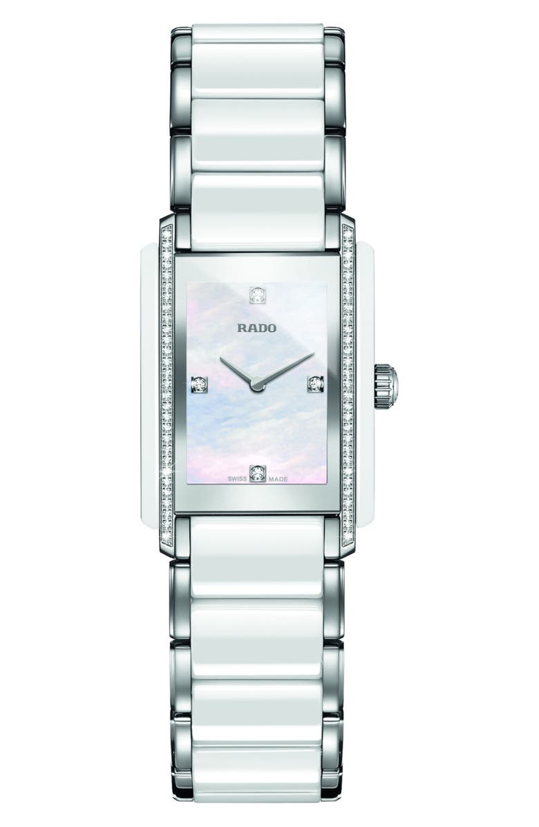 RADO Women's Integral Mother of Pearl & Diamond Bracelet Watch, 22.7mm, Main, color,