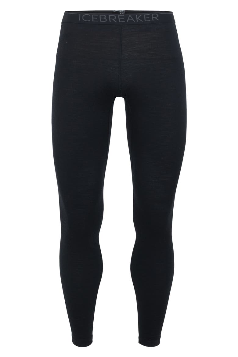 Oasis Slim Wool Jersey Base Layer Leggings, Alternate, color, BLACK