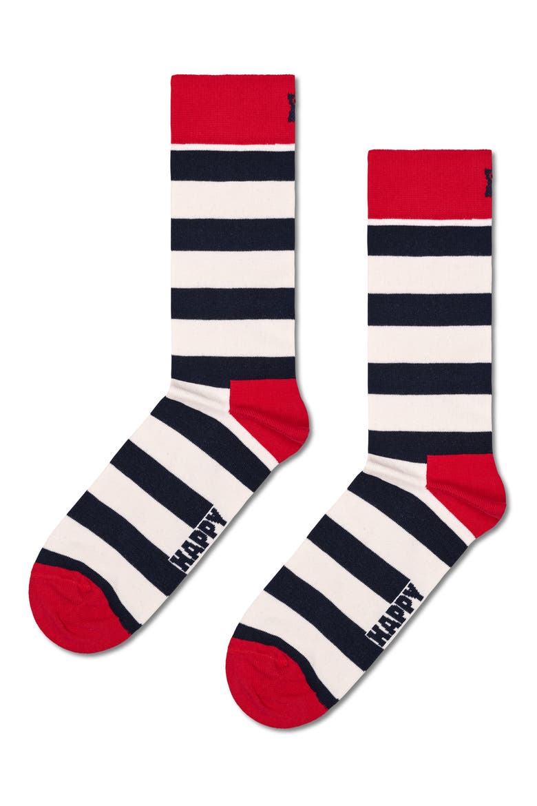 Classic Big Dot & Stripes Assorted 2-Pack Cotton Blend Crew Socks, Alternate, color, NAVY