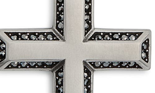 American Exchange Cross Pendant Necklace In Silver/black