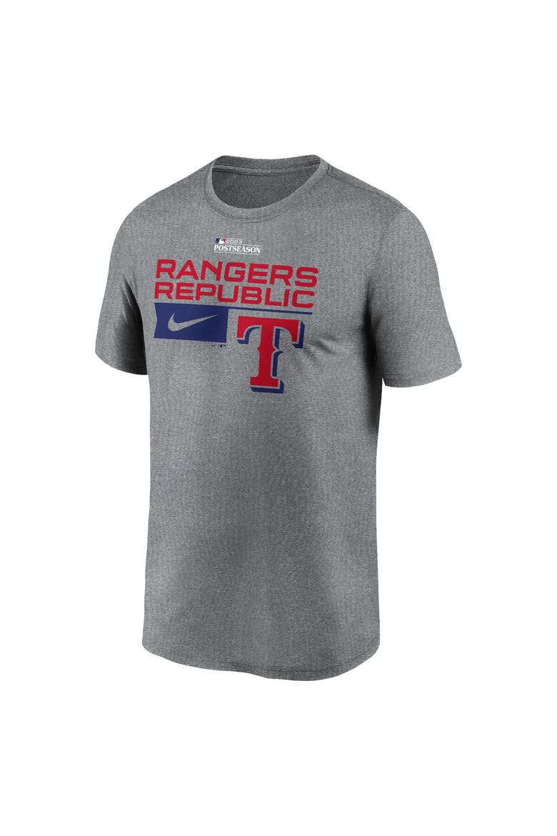Men's Nike  Heather Charcoal Texas Rangers 2023 Postseason Legend Performance T-Shirt, Alternate, color, Heather Charcoal