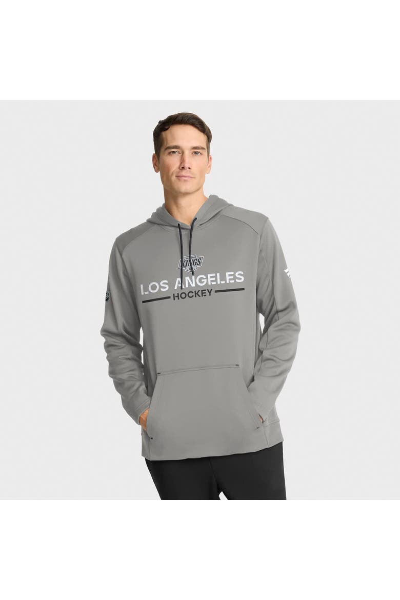 Men's Fanatics Silver Los Angeles Kings Authentic Pro Rink Hoodie, Main, color, Silver