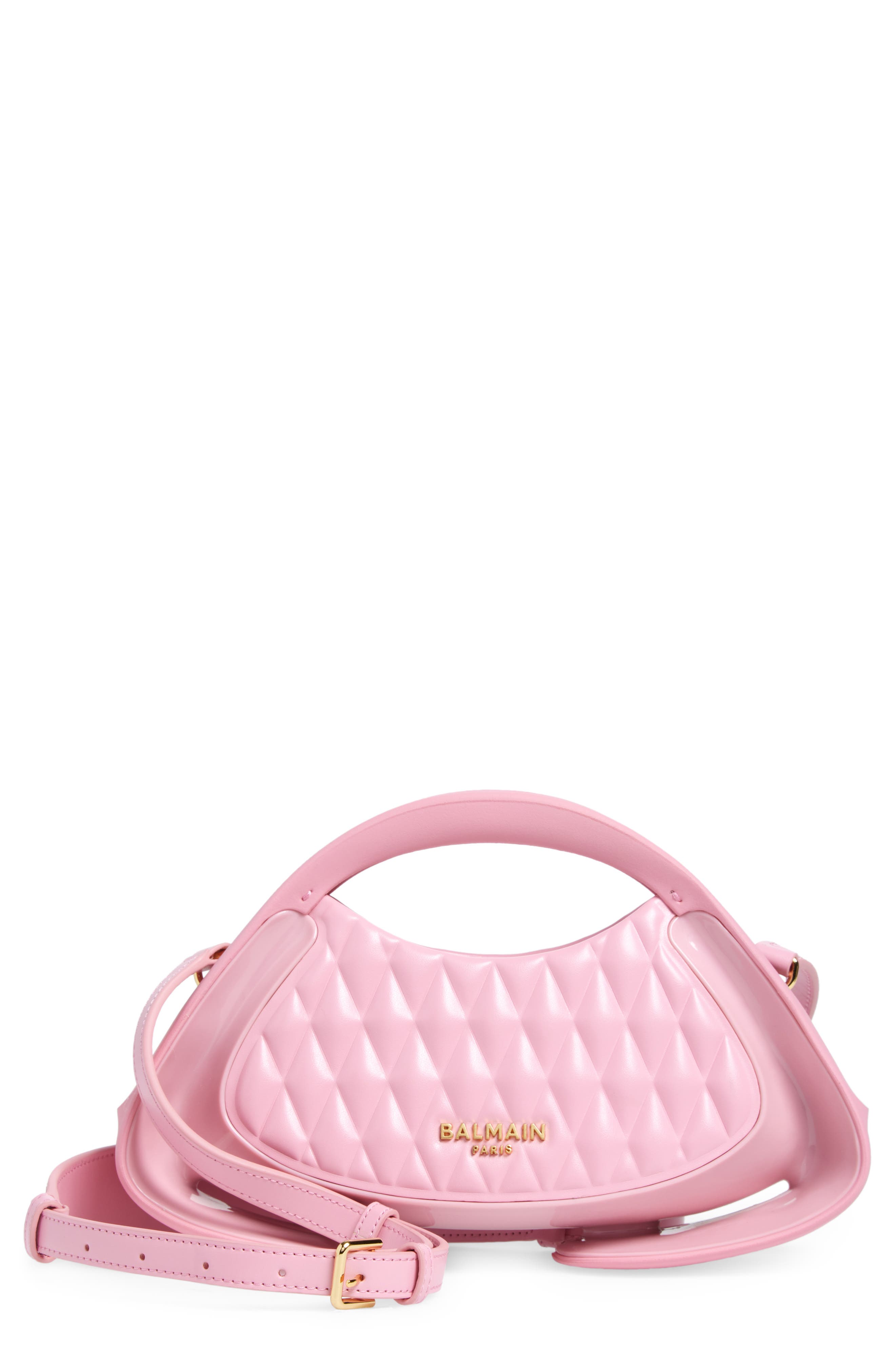 Balmain Small Jolie Madame Quilted Top Handle Bag, Main, color, 