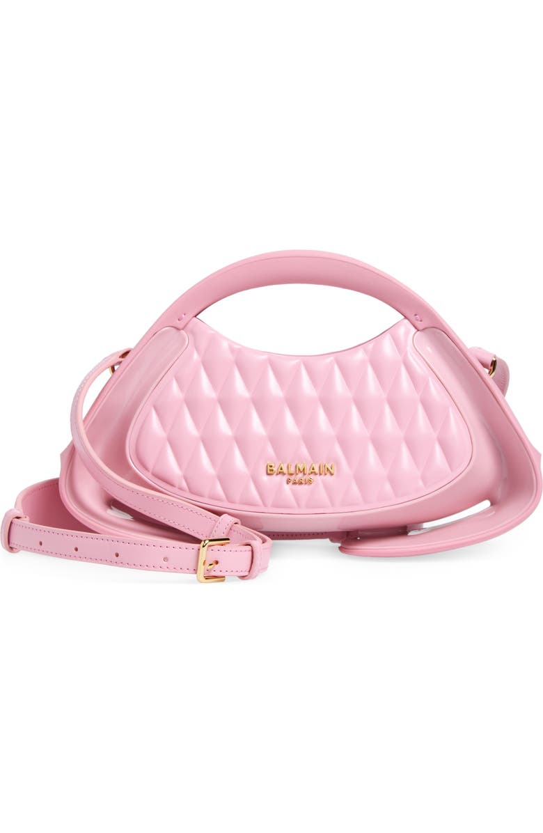 Balmain Small Jolie Madame Quilted Top Handle Bag, Main, color,