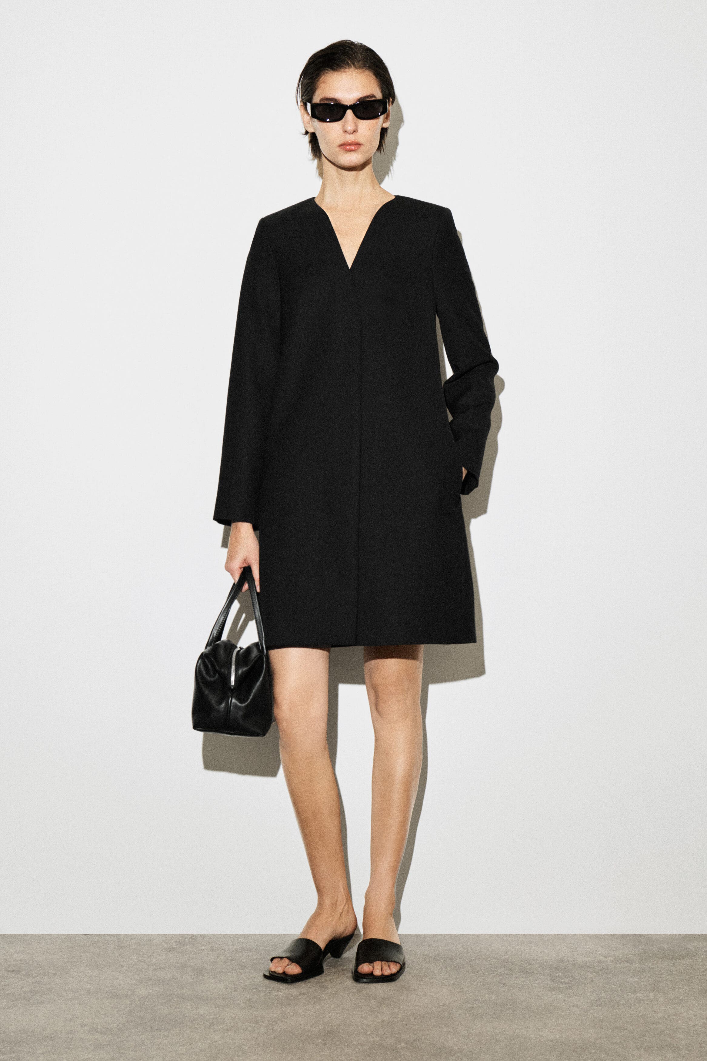 Tailored Wool-Blend Mini Dress - image 2