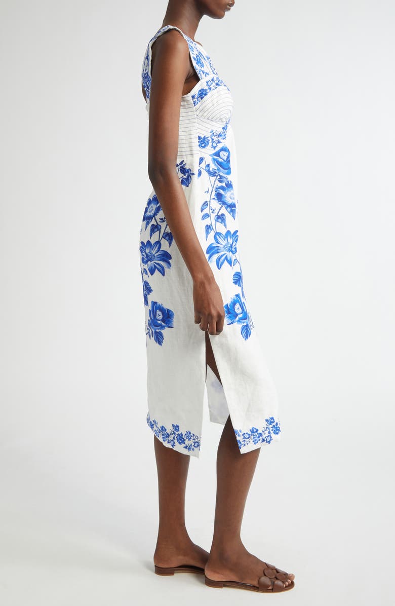 FARM Rio Floral Cascade Linen Dress, Alternate, color,